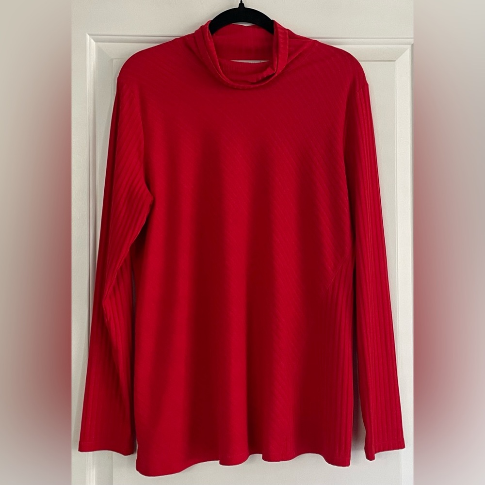 Athleta Vibrant Red Ribbed Top
